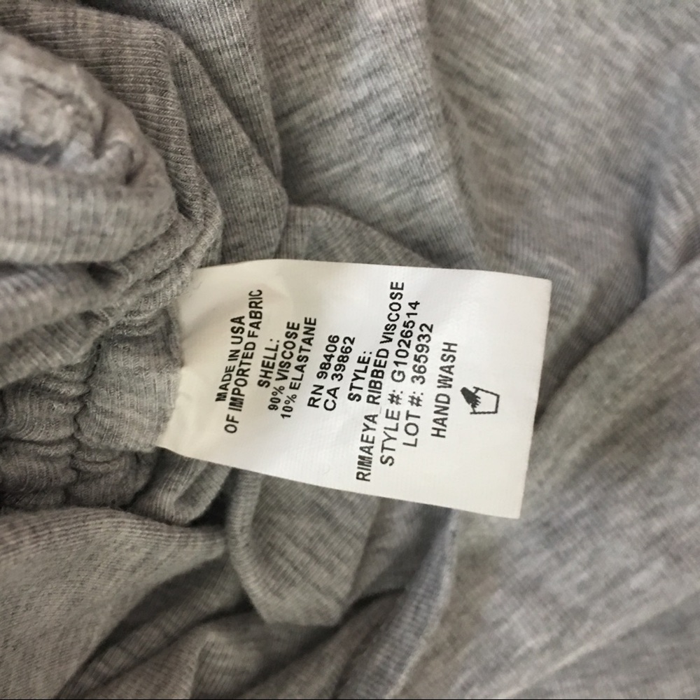 Theory Rimaeya Drawstring Tank Top Grey Heather Ruched - Picture 4 of 5